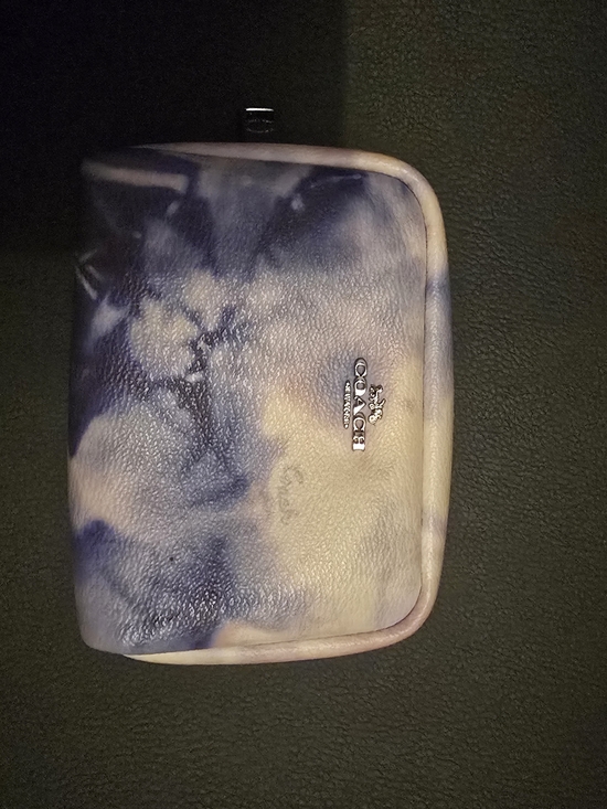 Coach Handbags - Coach Tie-Dye Leather Pill Pouch in Blue and Cream